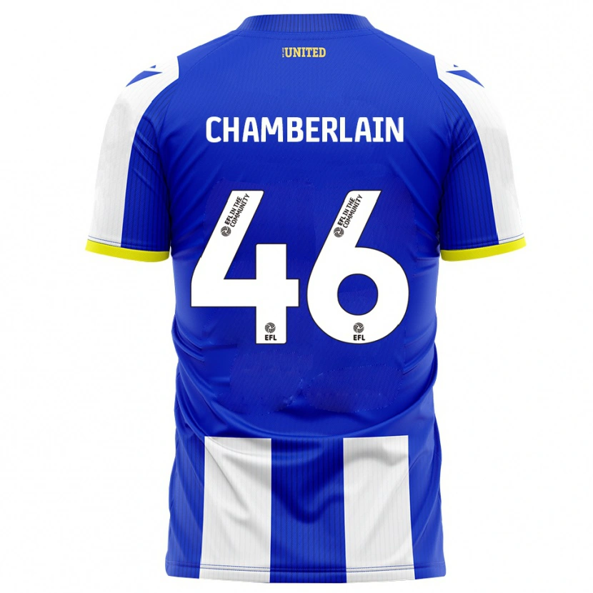 Danxen Bambino Maglia Harrison Chamberlain #46 Blu Bianco Kit Gara Home 2025/26 Maglietta