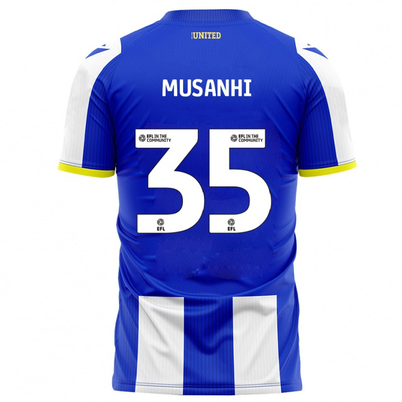 Danxen Bambino Maglia Kurai Musanhi #35 Blu Bianco Kit Gara Home 2025/26 Maglietta
