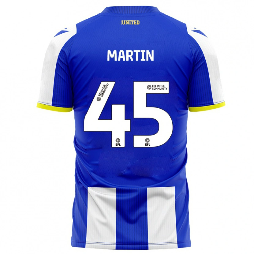 Danxen Bambino Maglia Kai Martin #45 Blu Bianco Kit Gara Home 2025/26 Maglietta