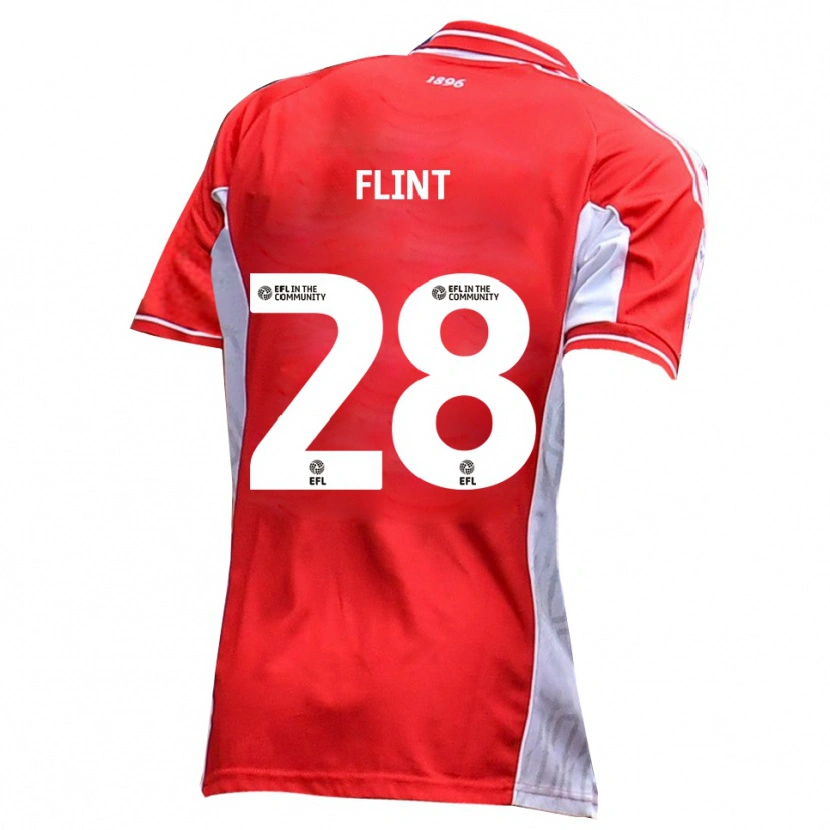Danxen Bambino Maglia Josh Flint #28 Rosso Bianco Kit Gara Home 2025/26 Maglietta