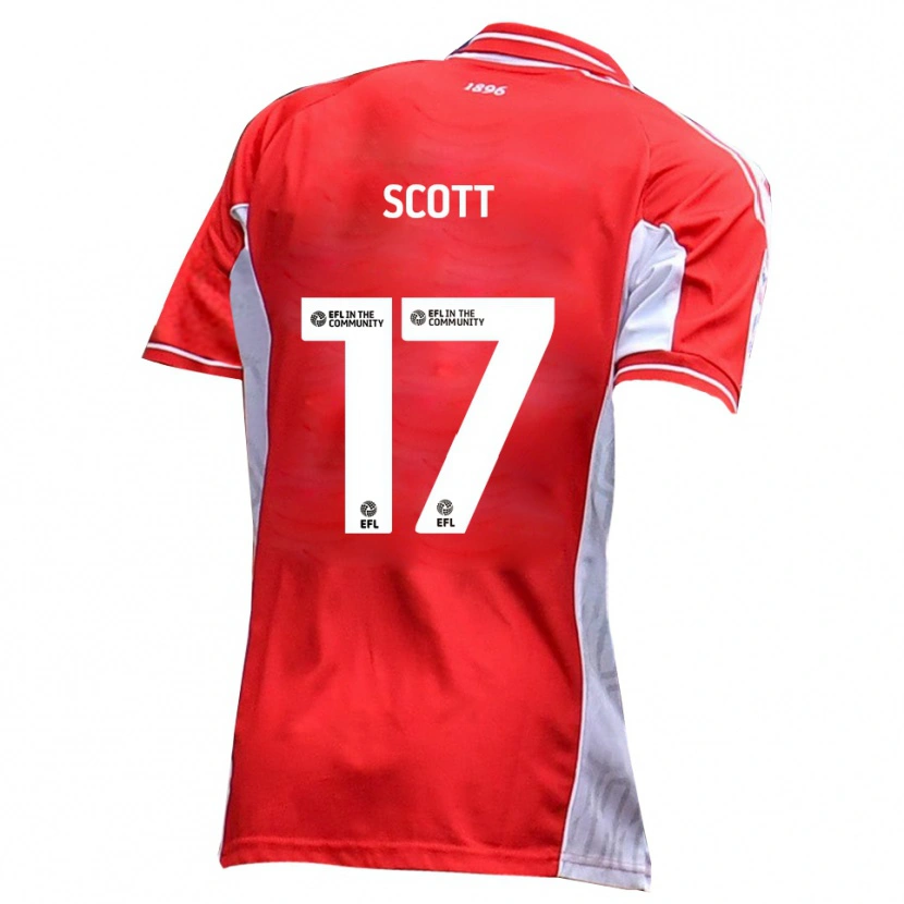 Danxen Bambino Maglia Kyle Scott #17 Rosso Bianco Kit Gara Home 2025/26 Maglietta
