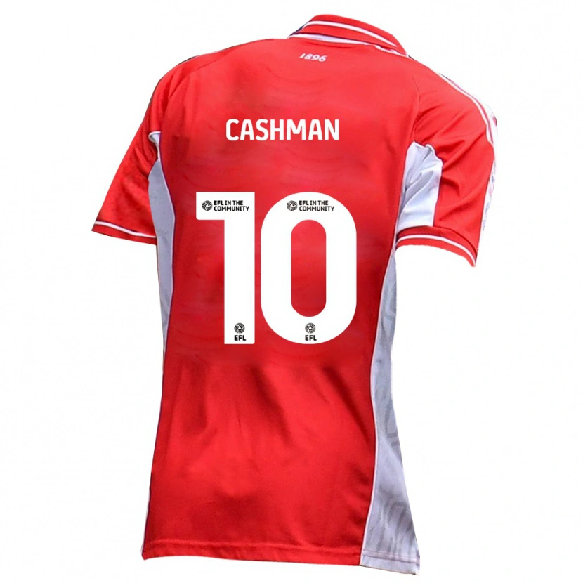 Danxen Bambino Maglia Danny Cashman #10 Rosso Bianco Kit Gara Home 2025/26 Maglietta