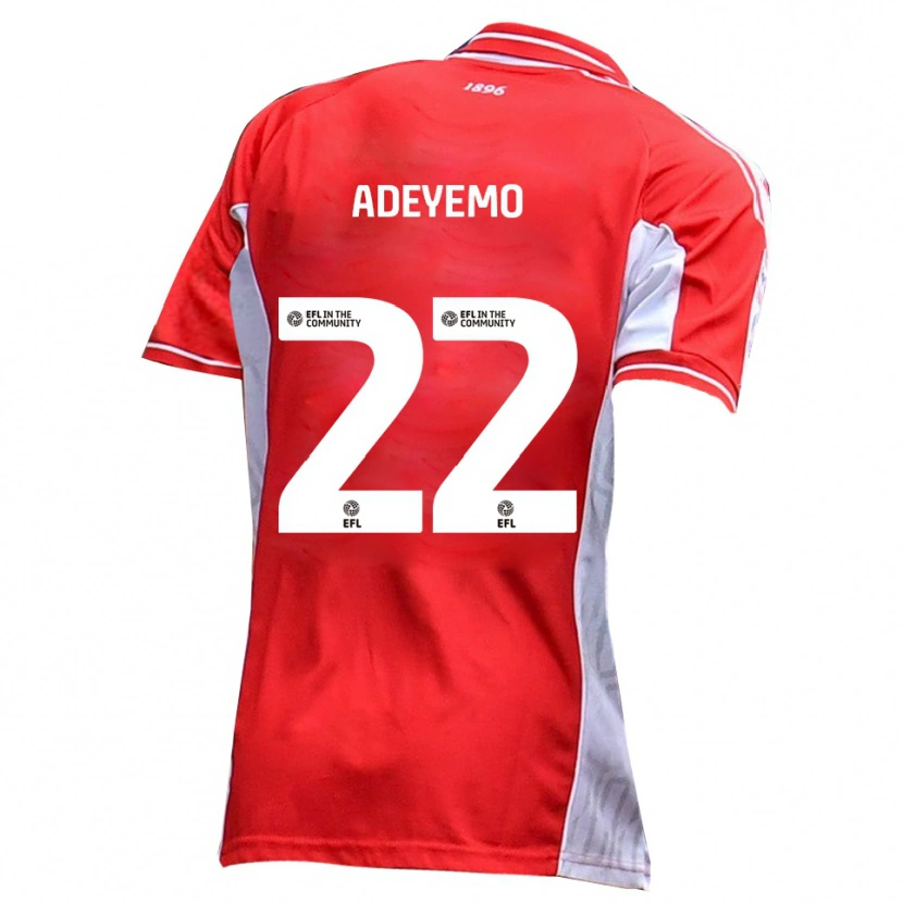 Danxen Bambino Maglia Ade Adeyemo #22 Rosso Bianco Kit Gara Home 2025/26 Maglietta