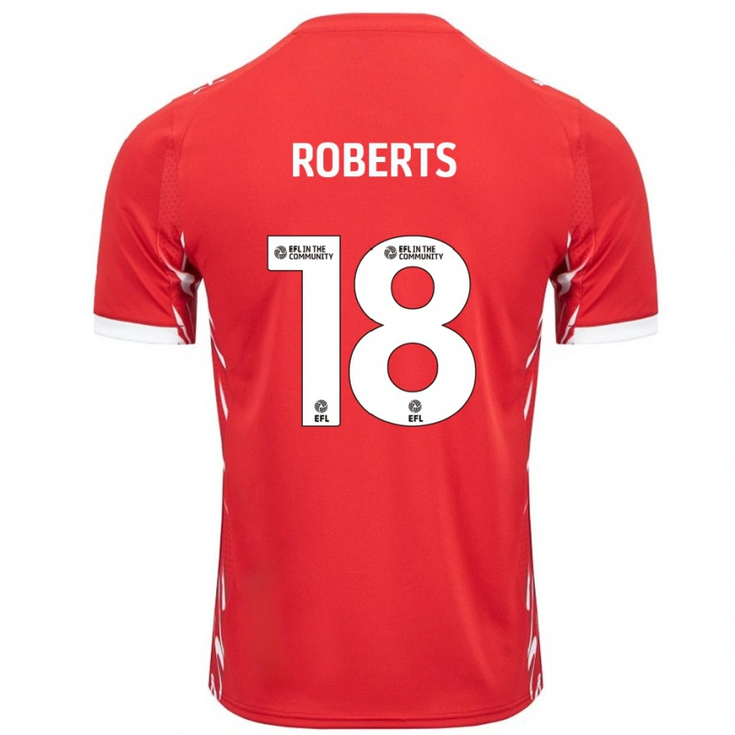 Danxen Bambino Maglia Ethan Roberts #18 Rosso Bianco Kit Gara Home 2025/26 Maglietta