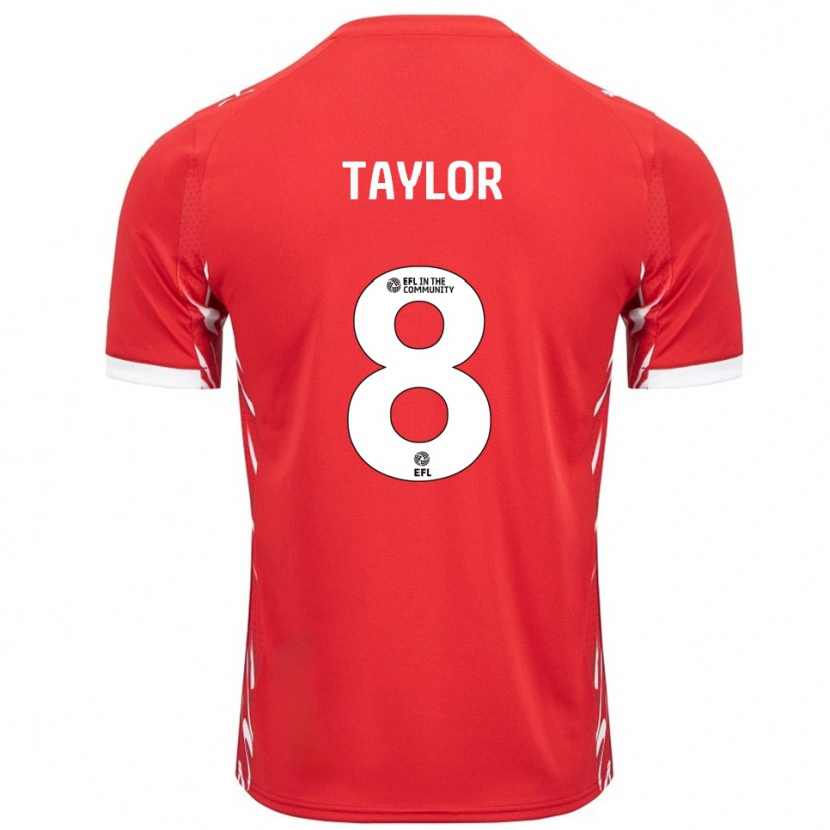 Danxen Bambino Maglia Owen Taylor #8 Rosso Bianco Kit Gara Home 2025/26 Maglietta