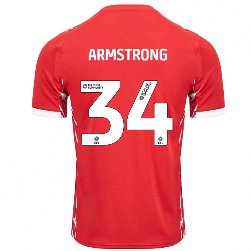 Danxen Bambino Maglia Oliver Armstrong #34 Rosso Bianco Kit Gara Home 2025/26 Maglietta