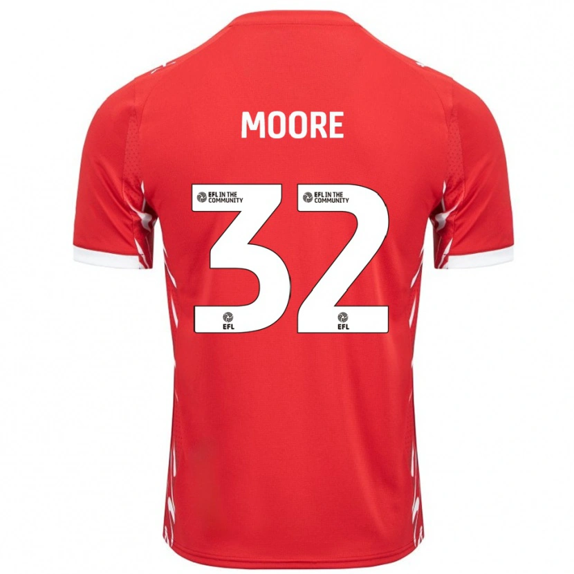 Danxen Bambino Maglia Luca Moore #32 Rosso Bianco Kit Gara Home 2025/26 Maglietta
