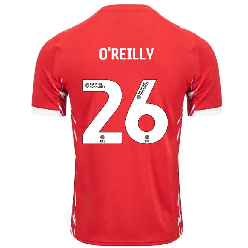 Danxen Bambino Maglia Tommi O'reilly #26 Rosso Bianco Kit Gara Home 2025/26 Maglietta