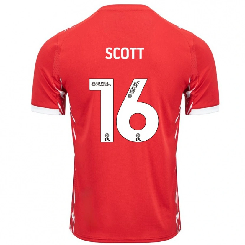 Danxen Bambino Maglia Iago Scott #16 Rosso Bianco Kit Gara Home 2025/26 Maglietta