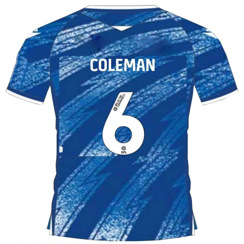Danxen Bambino Maglia Ethan Coleman #6 Blu Bianco Kit Gara Home 2025/26 Maglietta