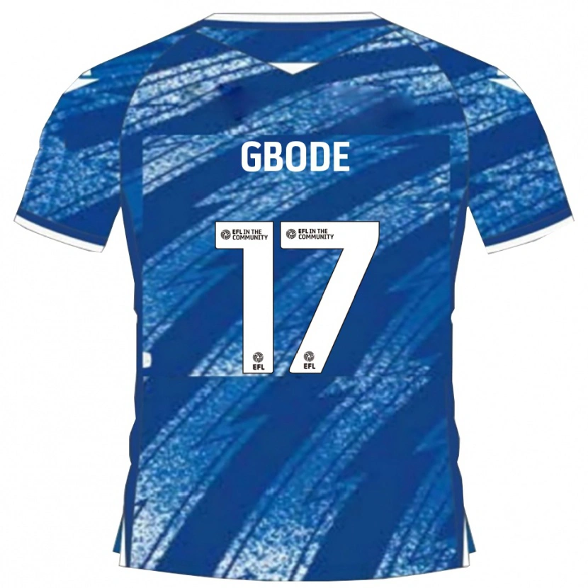 Danxen Bambino Maglia Joseph Gbode #17 Blu Bianco Kit Gara Home 2025/26 Maglietta