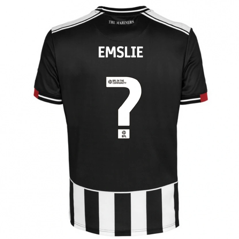 Danxen Bambino Maglia Abbie Emslie #0 Nero Bianco Rosso Kit Gara Home 2025/26 Maglietta