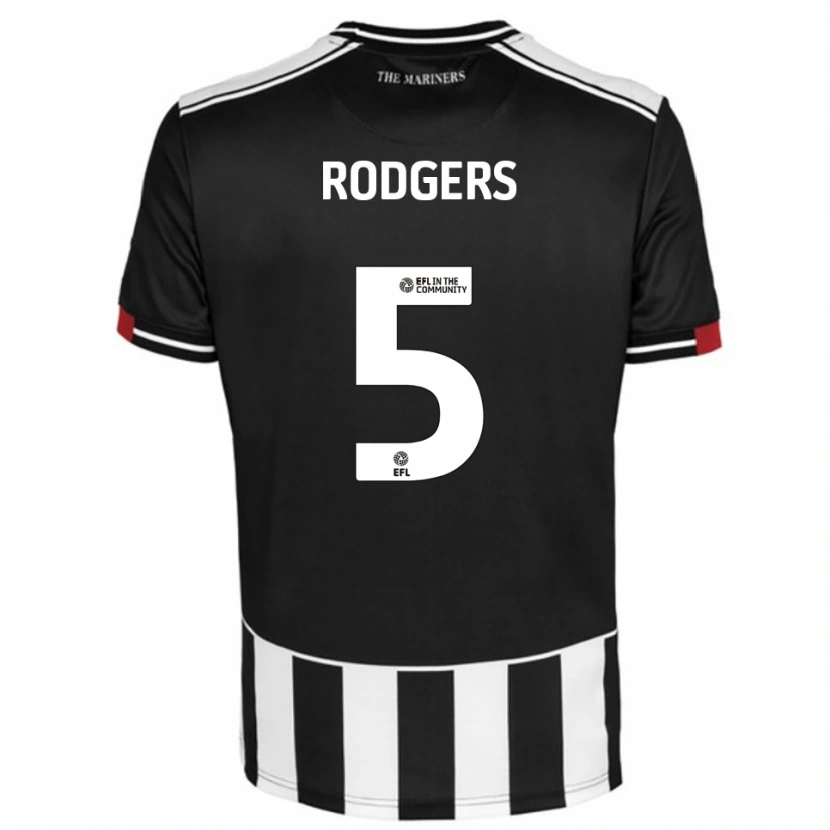 Danxen Bambino Maglia Harvey Rodgers #5 Nero Bianco Rosso Kit Gara Home 2025/26 Maglietta