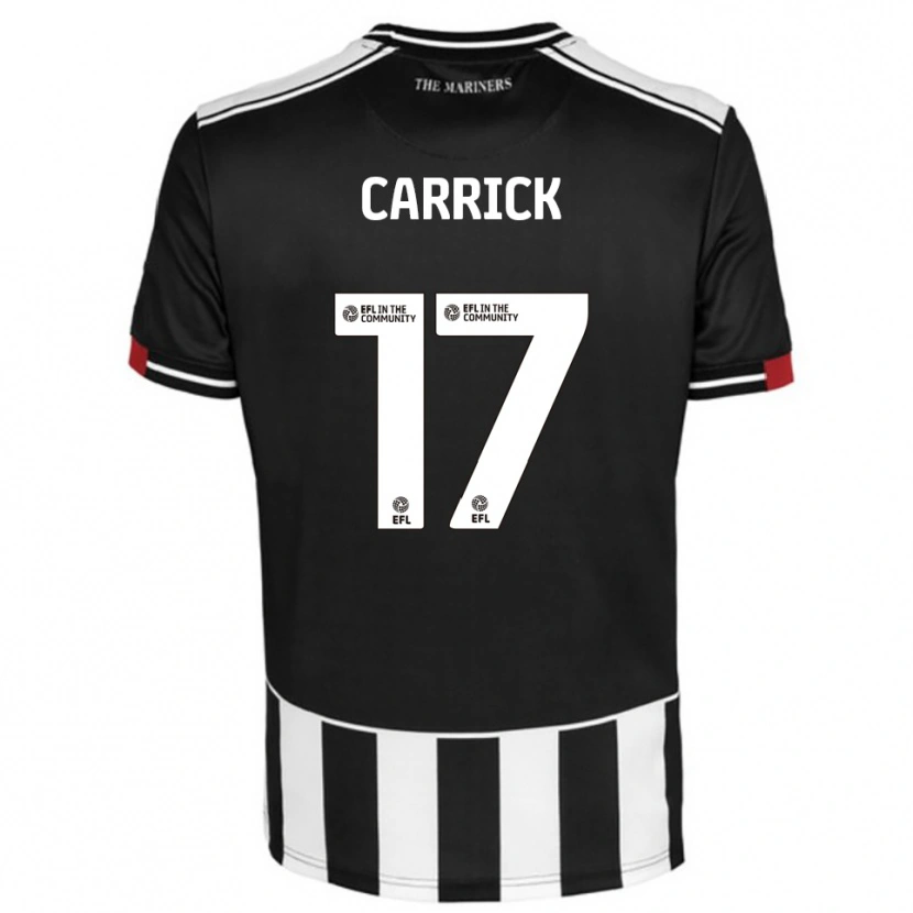 Danxen Bambino Maglia Charlie Carrick #17 Nero Bianco Rosso Kit Gara Home 2025/26 Maglietta