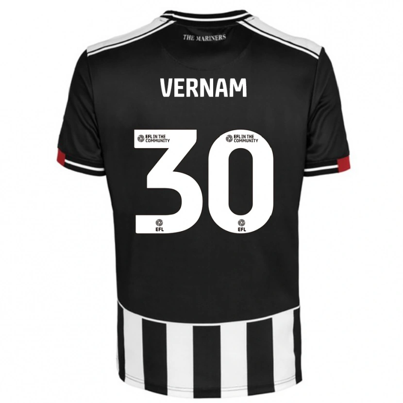 Danxen Bambino Maglia Charles Vernam #30 Nero Bianco Rosso Kit Gara Home 2025/26 Maglietta