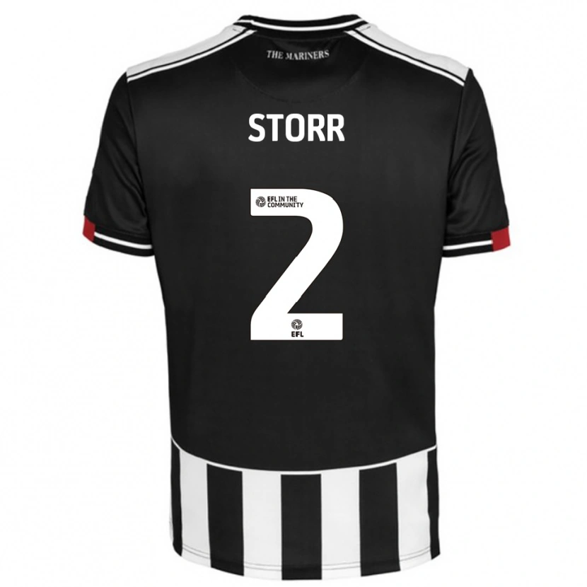 Danxen Bambino Maglia Callum Storr #2 Nero Bianco Rosso Kit Gara Home 2025/26 Maglietta