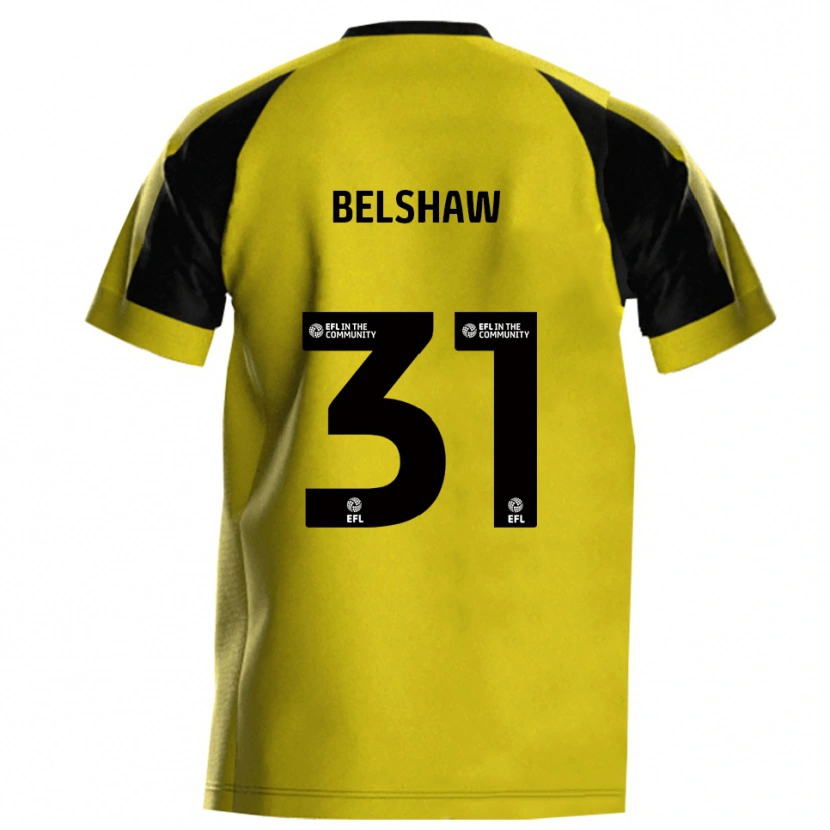 Danxen Bambino Maglia James Belshaw #31 Giallo Grigio Kit Gara Home 2025/26 Maglietta
