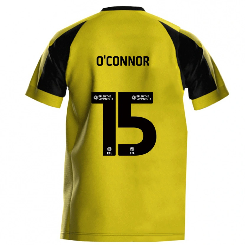 Danxen Bambino Maglia Anthony O'connor #15 Giallo Grigio Kit Gara Home 2025/26 Maglietta