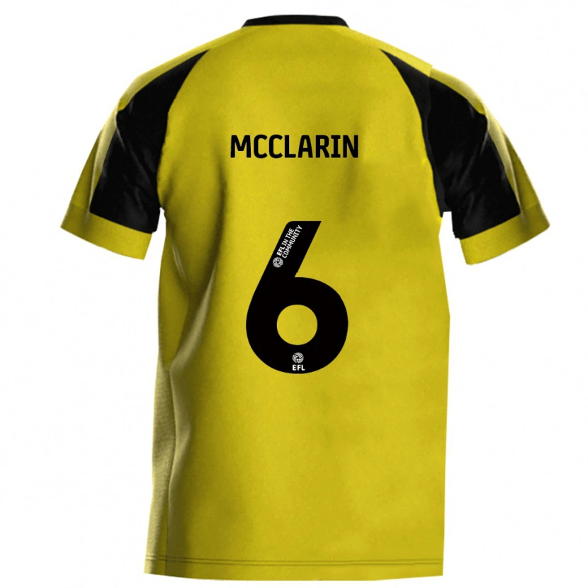 Danxen Bambino Maglia Jack Mcclarin #6 Giallo Grigio Kit Gara Home 2025/26 Maglietta