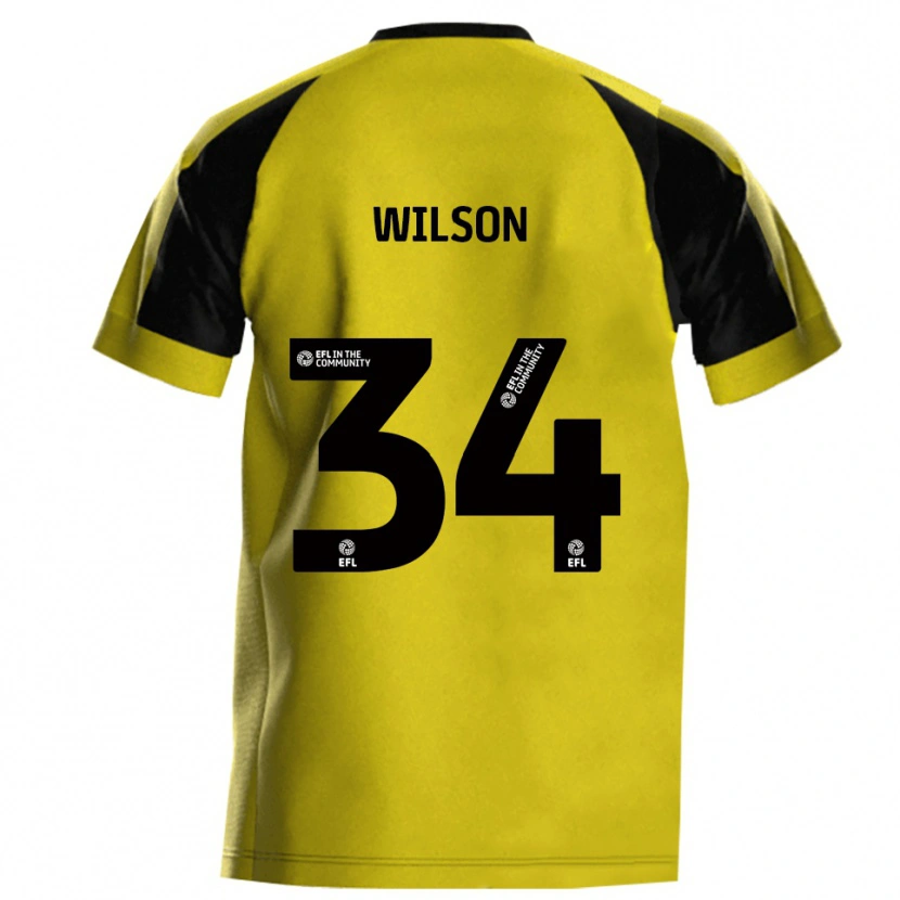 Danxen Bambino Maglia Robbie Wilson #34 Giallo Grigio Kit Gara Home 2025/26 Maglietta