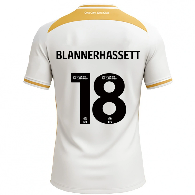 Danxen Bambino Maglia Tommy Blannerhassett #18 Bianco Oro Kit Gara Home 2025/26 Maglietta