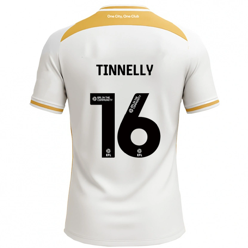 Danxen Bambino Maglia Becky Tinnelly #16 Bianco Oro Kit Gara Home 2025/26 Maglietta