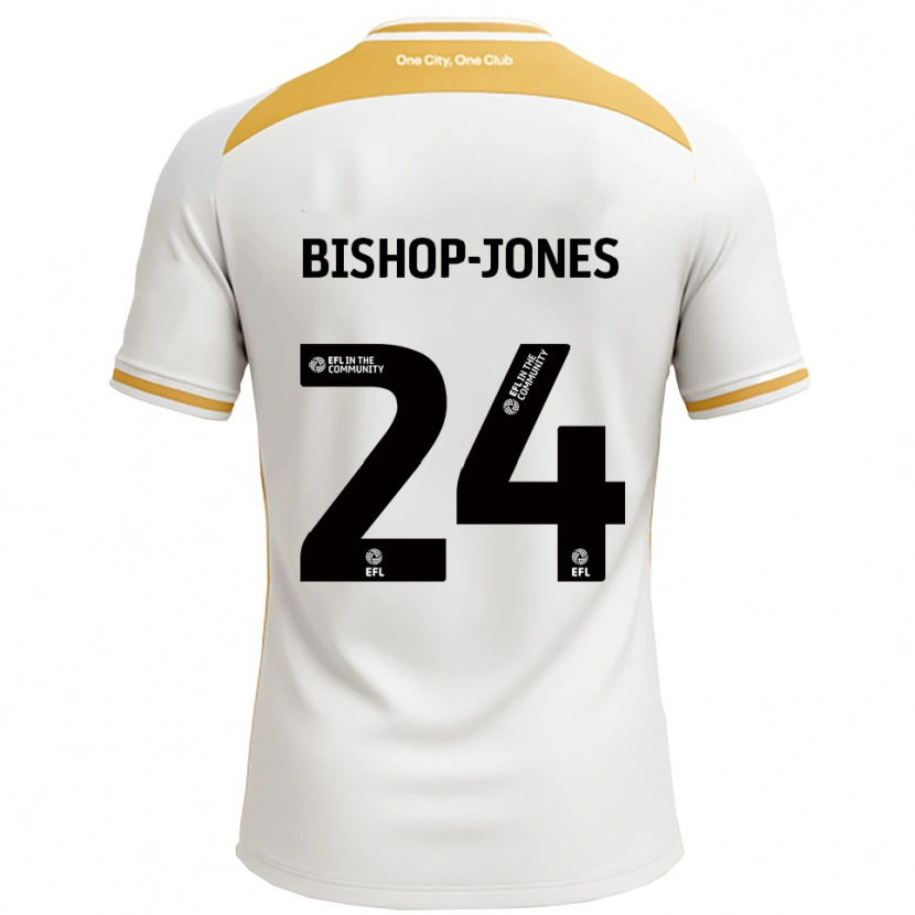 Danxen Bambino Maglia Ruby Bishop-Jones #24 Bianco Oro Kit Gara Home 2025/26 Maglietta