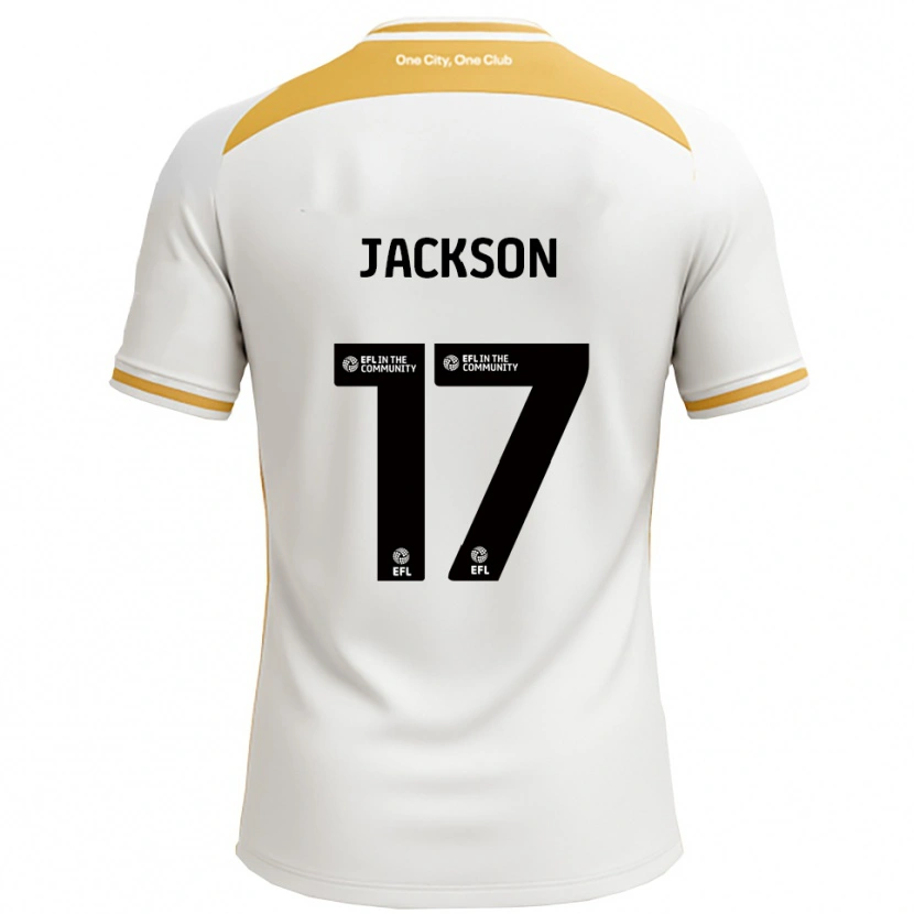 Danxen Bambino Maglia Cayleigh Jackson #17 Bianco Oro Kit Gara Home 2025/26 Maglietta