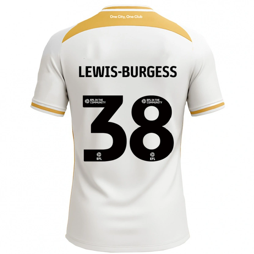 Danxen Bambino Maglia Keon Lewis-Burgess #38 Bianco Oro Kit Gara Home 2025/26 Maglietta