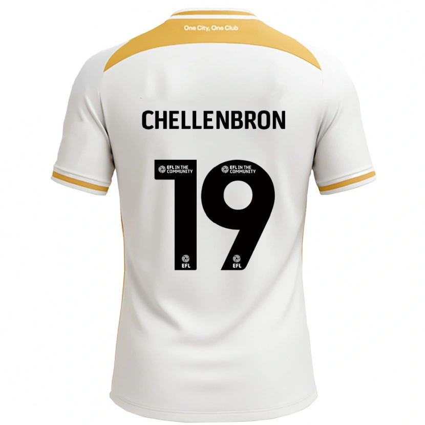 Danxen Bambino Maglia Katie Chellenbron #19 Bianco Oro Kit Gara Home 2025/26 Maglietta