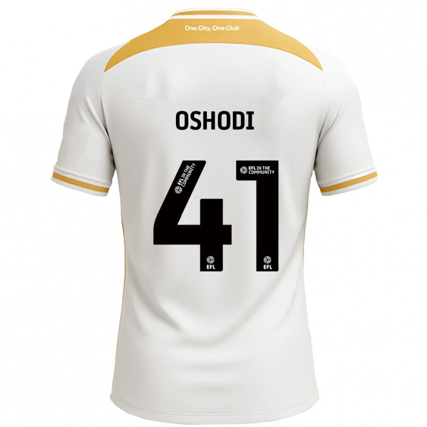 Danxen Bambino Maglia Olivia Oshodi #41 Bianco Oro Kit Gara Home 2025/26 Maglietta