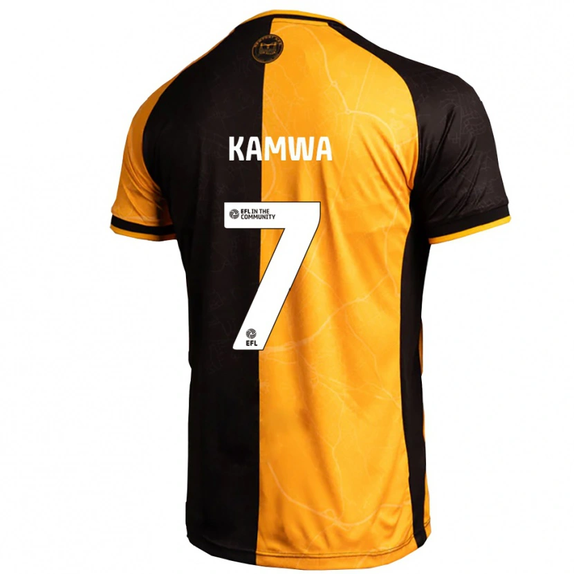 Danxen Bambino Maglia Bobby Kamwa #7 Giallo Nero Kit Gara Home 2025/26 Maglietta