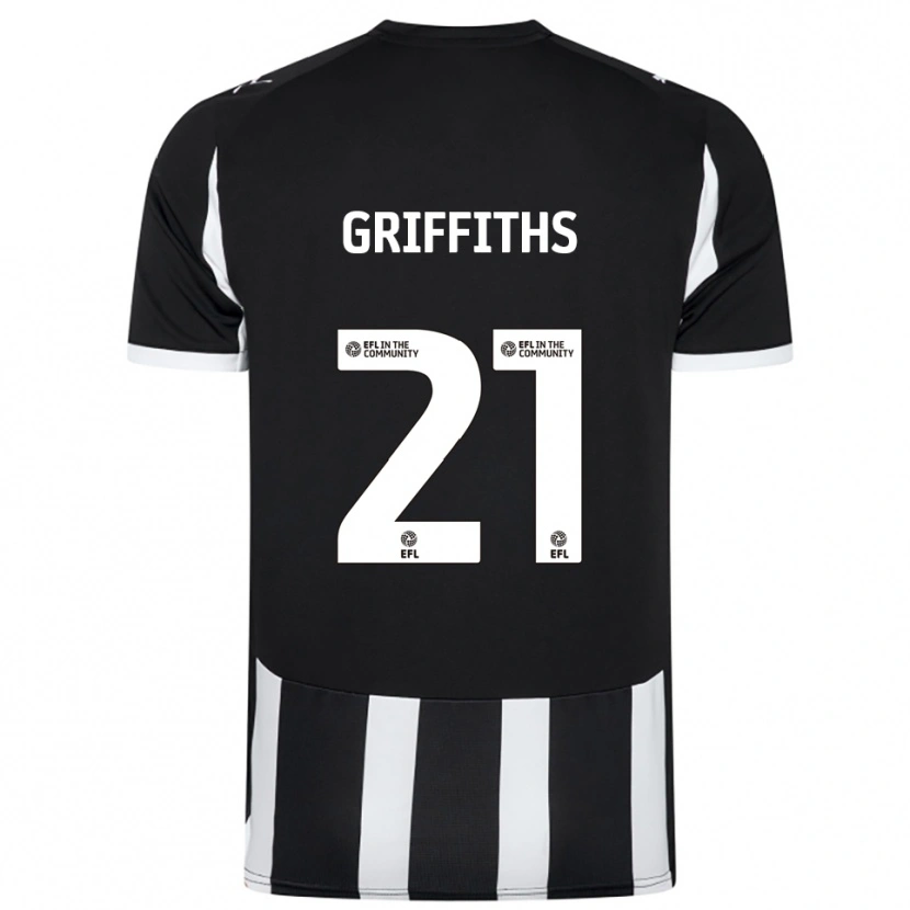 Danxen Bambino Maglia Harry Griffiths #21 Nero Bianco Kit Gara Home 2025/26 Maglietta
