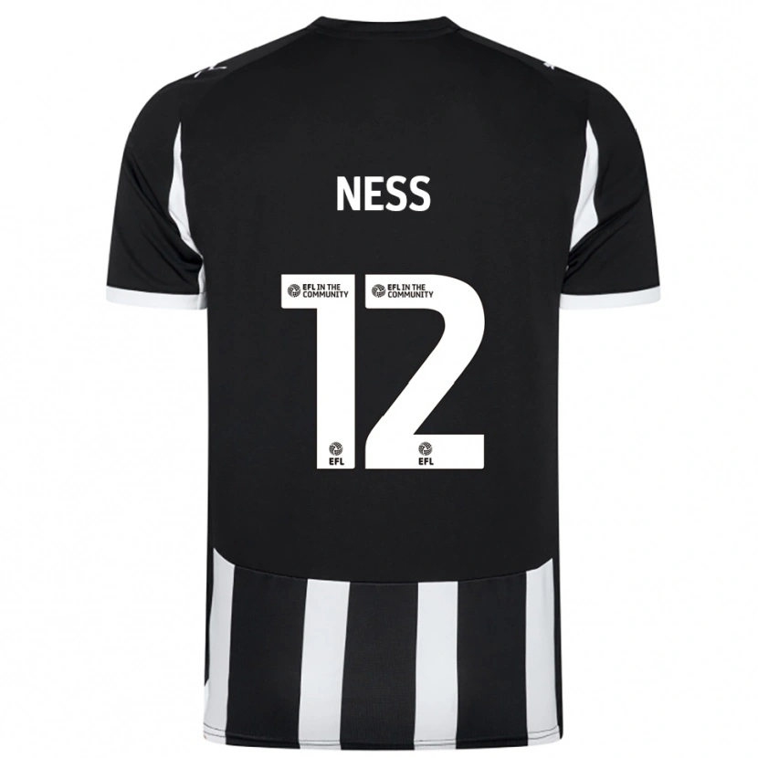 Danxen Bambino Maglia Lucas Ness #12 Nero Bianco Kit Gara Home 2025/26 Maglietta