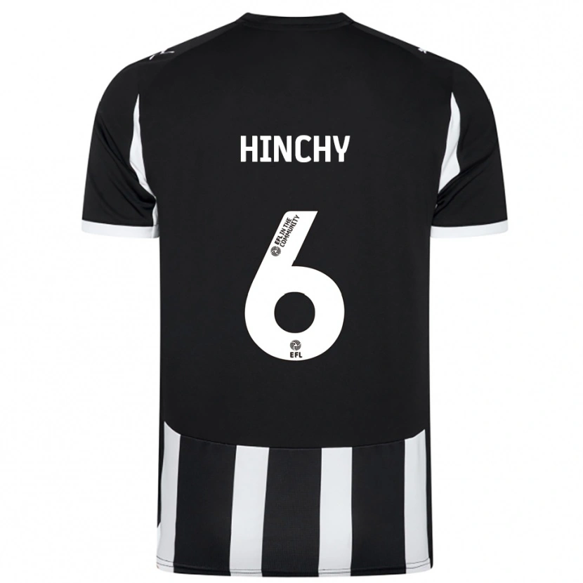 Danxen Bambino Maglia Jack Hinchy #6 Nero Bianco Kit Gara Home 2025/26 Maglietta
