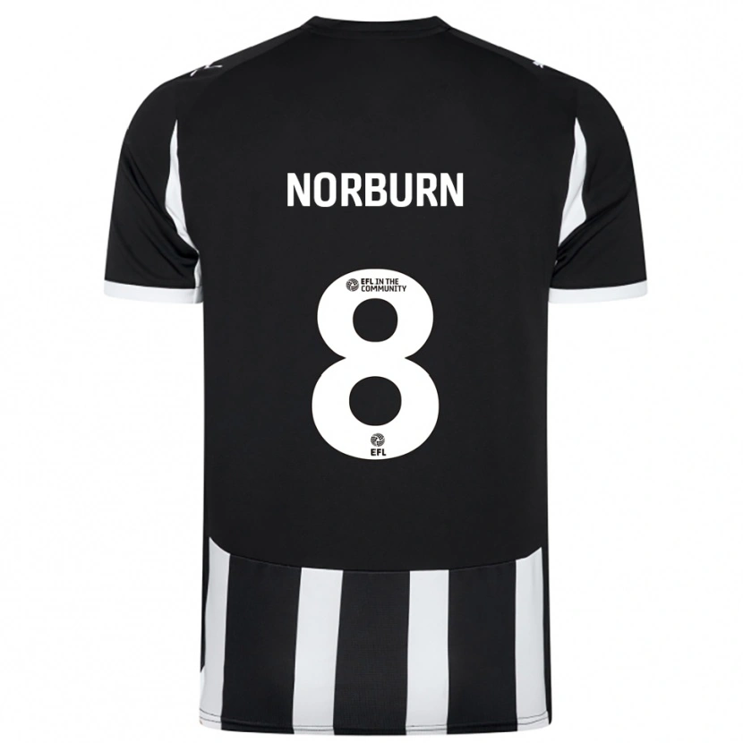 Danxen Bambino Maglia Oliver Norburn #8 Nero Bianco Kit Gara Home 2025/26 Maglietta