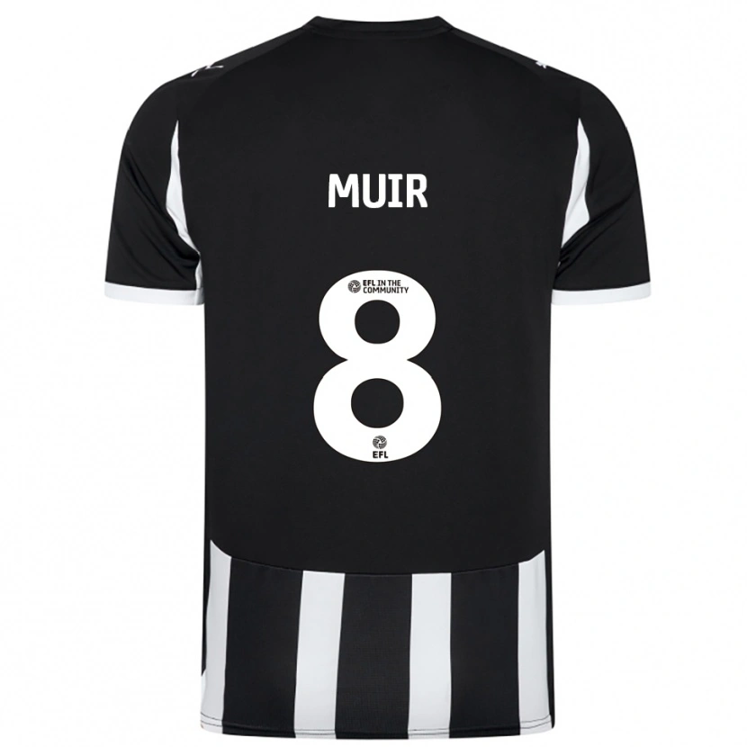 Danxen Bambino Maglia Kameron Muir #8 Nero Bianco Kit Gara Home 2025/26 Maglietta
