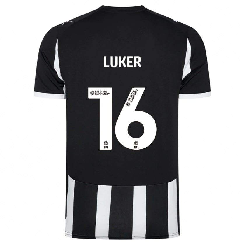 Danxen Bambino Maglia Jayden Luker #16 Nero Bianco Kit Gara Home 2025/26 Maglietta