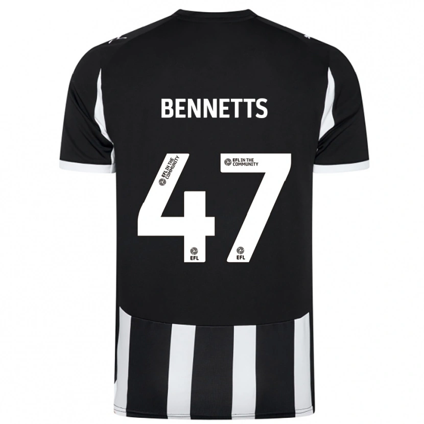 Danxen Bambino Maglia Keanan Bennetts #47 Nero Bianco Kit Gara Home 2025/26 Maglietta