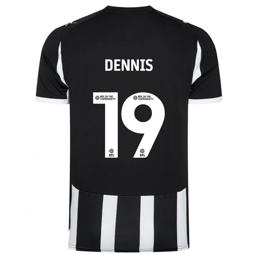 Danxen Bambino Maglia Matthew Dennis #19 Nero Bianco Kit Gara Home 2025/26 Maglietta