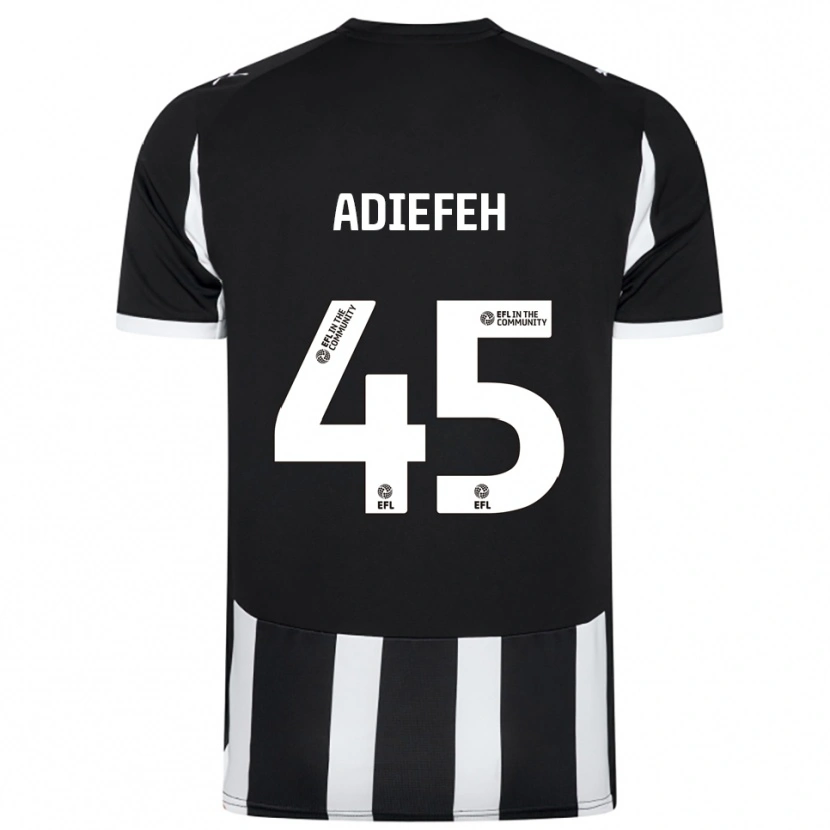 Danxen Bambino Maglia Daniel Adiefeh #45 Nero Bianco Kit Gara Home 2025/26 Maglietta