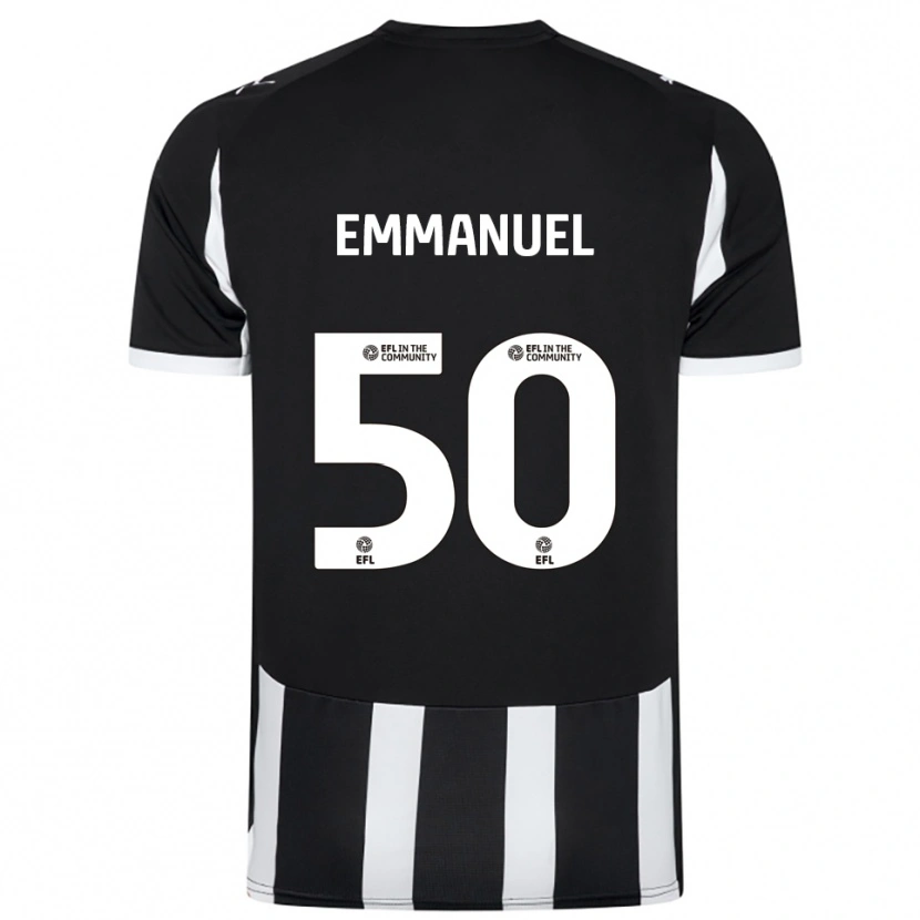 Danxen Bambino Maglia Daniel Emmanuel #50 Nero Bianco Kit Gara Home 2025/26 Maglietta