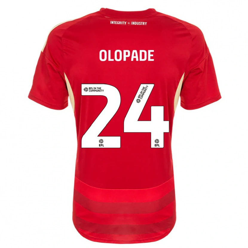 Danxen Bambino Maglia Tosin Olopade #24 Rosso Bianco Kit Gara Home 2025/26 Maglietta