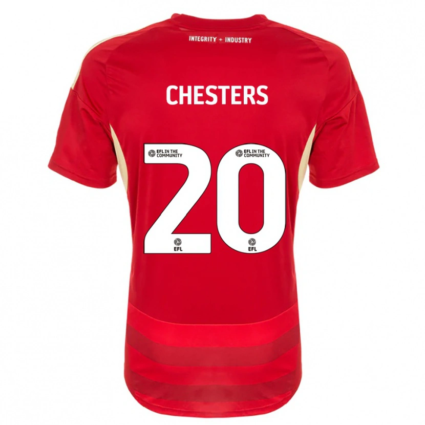 Danxen Bambino Maglia Dan Chesters #20 Rosso Bianco Kit Gara Home 2025/26 Maglietta
