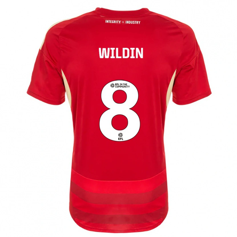 Danxen Bambino Maglia Mia Wildin #8 Rosso Bianco Kit Gara Home 2025/26 Maglietta