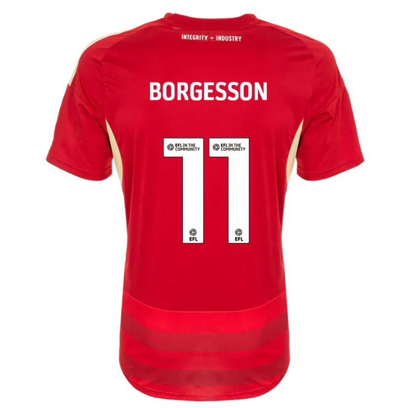 Danxen Bambino Maglia Blayz Borgesson #11 Rosso Bianco Kit Gara Home 2025/26 Maglietta