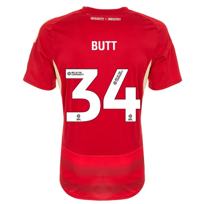 Danxen Bambino Maglia Ruben Butt #34 Rosso Bianco Kit Gara Home 2025/26 Maglietta