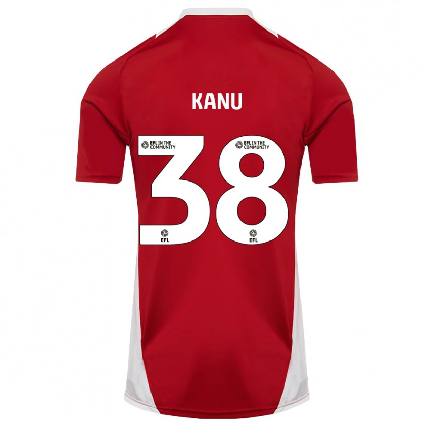Danxen Bambino Maglia Abu Kanu #38 Rosso Bianco Oro Kit Gara Home 2025/26 Maglietta