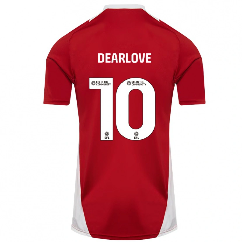 Danxen Bambino Maglia Poppy Dearlove #10 Rosso Bianco Oro Kit Gara Home 2025/26 Maglietta