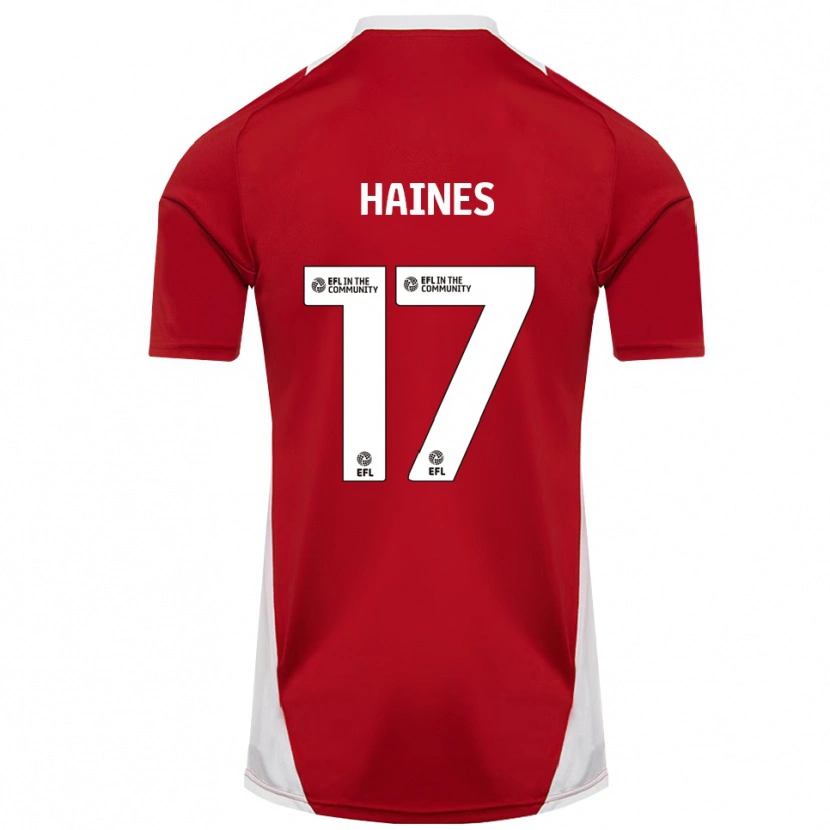Danxen Bambino Maglia Elise Haines #17 Rosso Bianco Oro Kit Gara Home 2025/26 Maglietta